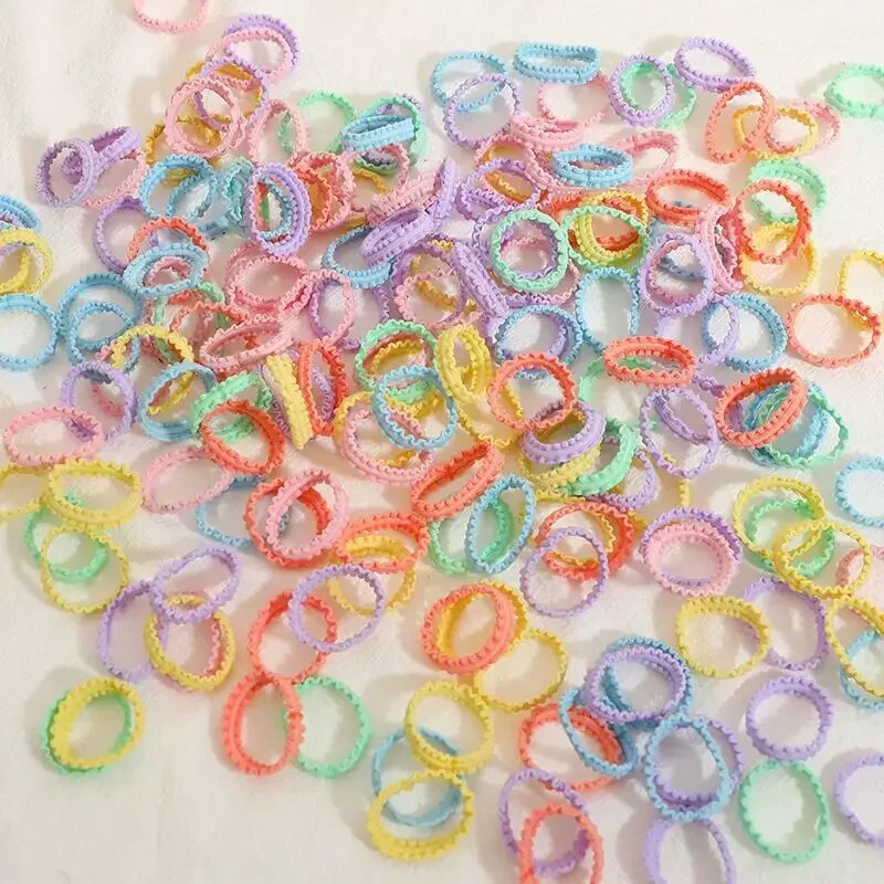 50/5db színes virágos hajkötők lányok gyerekek elasztikus gumiszalag fejpánt Scrunchie édes kötél lófarok tartók kiegészítők