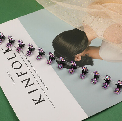 Set 10/20 bucăți cu flori de strasuri, mini gheare de păr pentru copii, agrafe dulci, accesorii de păr la modă pentru copii, agrafă drăguță de păr