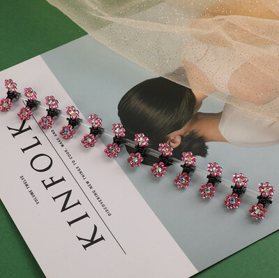 Set 10/20 bucăți cu flori de strasuri, mini gheare de păr pentru copii, agrafe dulci, accesorii de păr la modă pentru copii, agrafă drăguță de păr