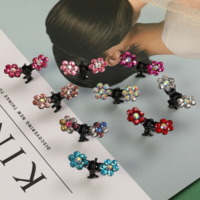 Set 10/20 bucăți cu flori de strasuri, mini gheare de păr pentru copii, agrafe dulci, accesorii de păr la modă pentru copii, agrafă drăguță de păr