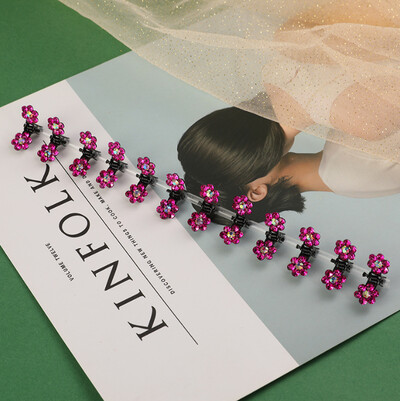 Set 10/20 bucăți cu flori de strasuri, mini gheare de păr pentru copii, agrafe dulci, accesorii de păr la modă pentru copii, agrafă drăguță de păr