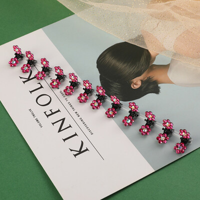 Set 10/20 bucăți cu flori de strasuri, mini gheare de păr pentru copii, agrafe dulci, accesorii de păr la modă pentru copii, agrafă drăguță de păr