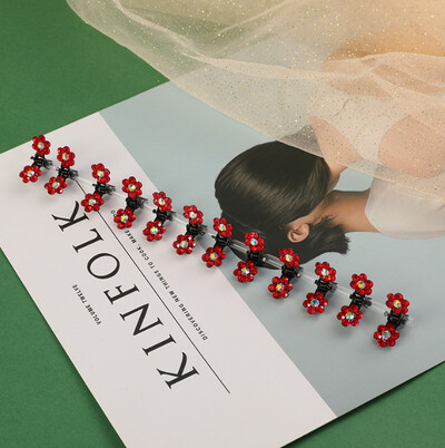 Set 10/20 bucăți cu flori de strasuri, mini gheare de păr pentru copii, agrafe dulci, accesorii de păr la modă pentru copii, agrafă drăguță de păr