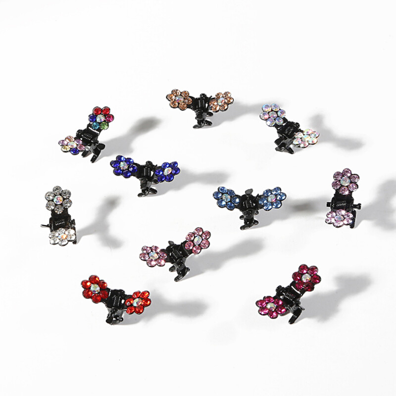 Set 10/20 bucăți cu flori de strasuri, mini gheare de păr pentru copii, agrafe dulci, accesorii de păr la modă pentru copii, agrafă drăguță de păr