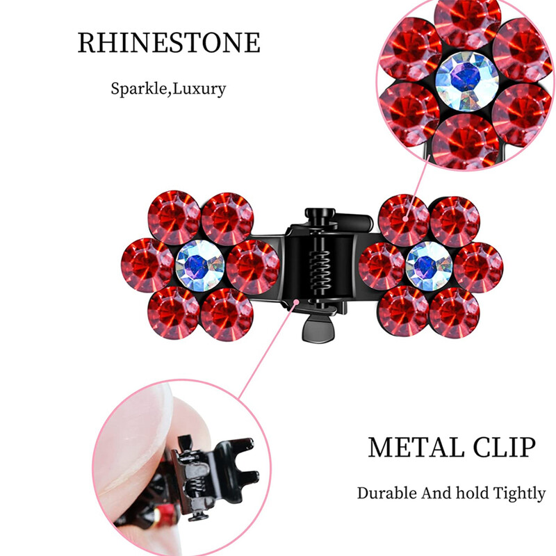 Set 10/20 bucăți cu flori de strasuri, mini gheare de păr pentru copii, agrafe dulci, accesorii de păr la modă pentru copii, agrafă drăguță de păr