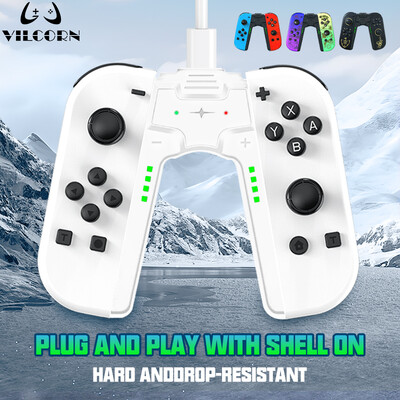 Joy 2 színes RGB fényhatású vibrációs motorok, hattengelyes giroszkóp játékfogantyú Gamepad vezérlő joystick kapcsolóhoz