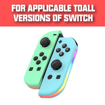 Joy 2 színes RGB fényhatású vibrációs motorok, hattengelyes giroszkóp játékfogantyú Gamepad vezérlő joystick kapcsolóhoz