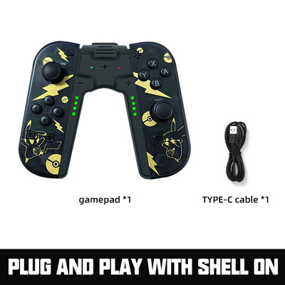 Joy 2 színes RGB fényhatású vibrációs motorok, hattengelyes giroszkóp játékfogantyú Gamepad vezérlő joystick kapcsolóhoz