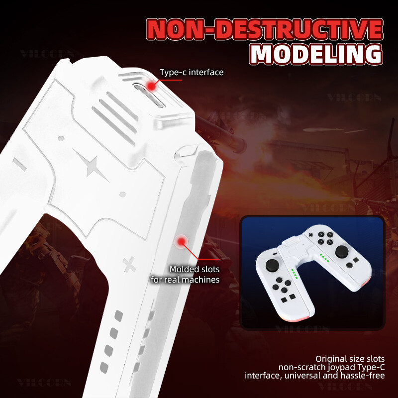 Joy 2 színes RGB fényhatású vibrációs motorok, hattengelyes giroszkóp játékfogantyú Gamepad vezérlő joystick kapcsolóhoz