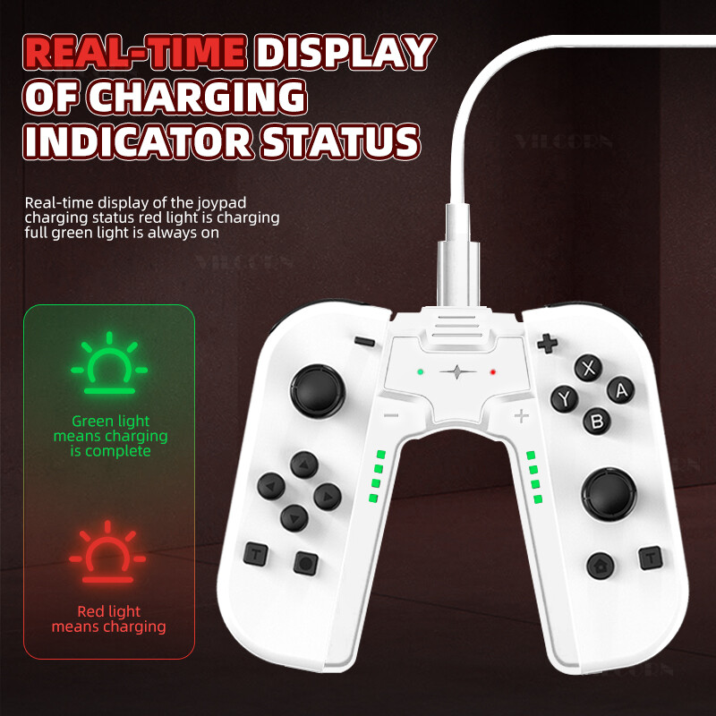 Joy 2 színes RGB fényhatású vibrációs motorok, hattengelyes giroszkóp játékfogantyú Gamepad vezérlő joystick kapcsolóhoz