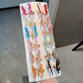 6 bucăți elegant ciucuri fluture ac de păr pentru femeie retro accesorii tremurând clemă laterală în mișcare fluture coafură pentru petrecere bijuterii cadou