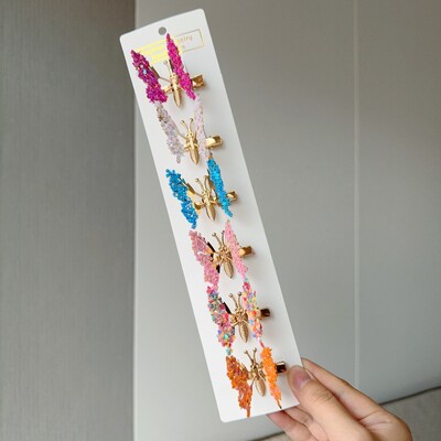 6 bucăți elegant ciucuri fluture ac de păr pentru femeie retro accesorii tremurând clemă laterală în mișcare fluture coafură pentru petrecere bijuterii cadou