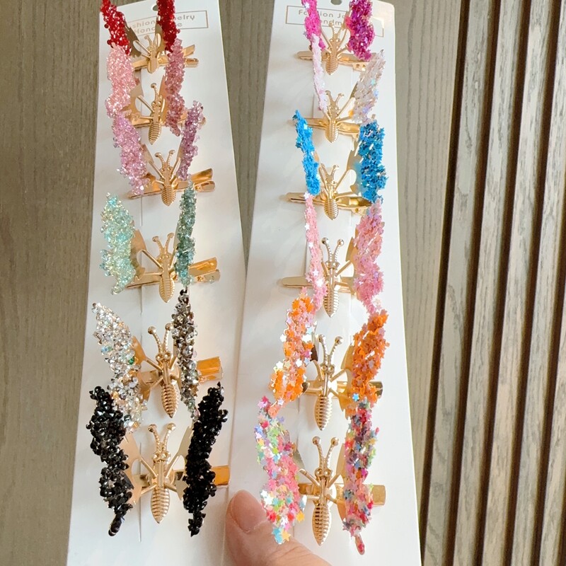 6 bucăți elegant ciucuri fluture ac de păr pentru femeie retro accesorii tremurând clemă laterală în mișcare fluture coafură pentru petrecere bijuterii cadou