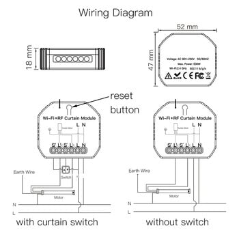 DIY RF433 WiFi Smart Switch Module Tuya Voice Wireless Control Electric Roller Blinds Shutter Motor Switch Breaker Alexa