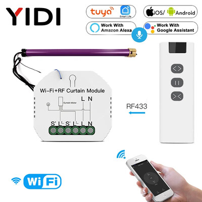 DIY RF433 WiFi nutikate kardinate lüliti moodul Tuya Voice juhtmevaba juhtimine elektrilised rulood aknaluugi mootori lüliti kaitselüliti Alexa