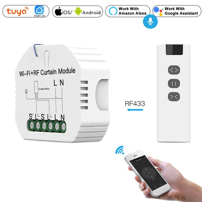 DIY RF433 WiFi intelligens függöny kapcsoló modul Tuya Voice vezeték nélküli vezérlés elektromos redőnyök redőny motor kapcsoló megszakító Alexa