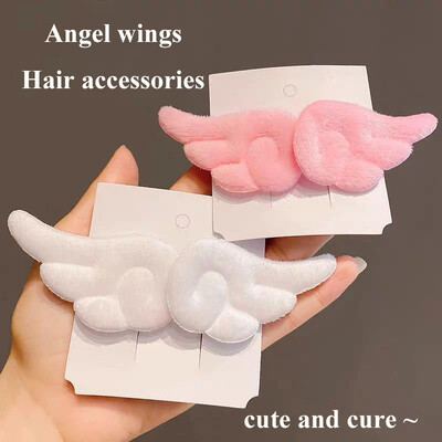 Super Cute Angel Wing Pliušinis plaukų segtukas Vaikams Mergaitėms Plaukų segtukai Priedai Barrettes Plaukų laikikliai Galvos apdangalai Galvos apdangalai Plaukų segtukai Papuošalai