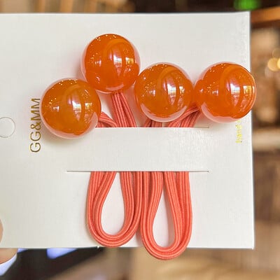 2 ks/lot kórejské farebné guľôčky kreslená hlava roztomilá jednoduchá dlhá gumička pre dievčatá deti kawaii cop vlasov väzba