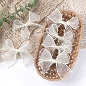 6 vnt. balti nėriniai, lankeliai, plaukų segtukai mergaitėms, puikūs Bowknot plaukų segtukai, vaikiški plaukų segtukai, korėjietiški galvos apdangalai, plaukų priedai