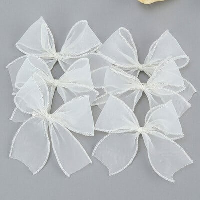 6 vnt. balti nėriniai, lankeliai, plaukų segtukai mergaitėms, puikūs Bowknot plaukų segtukai, vaikiški plaukų segtukai, korėjietiški galvos apdangalai, plaukų priedai