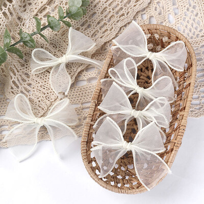 6 vnt. balti nėriniai, lankeliai, plaukų segtukai mergaitėms, puikūs Bowknot plaukų segtukai, vaikiški plaukų segtukai, korėjietiški galvos apdangalai, plaukų priedai