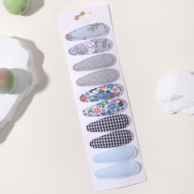 10vnt./att. Nauji vaikiški plaukų segtukai su margintais medvilniniais BB plaukų segtukų rinkinys Pavasario vasaros spalvos plaukų segtukai mergaičių puošnioms galvos segtėms