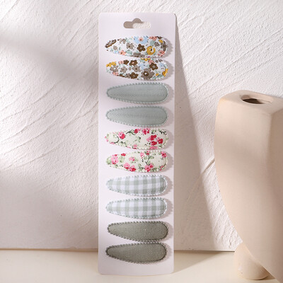 10vnt./att. Nauji vaikiški plaukų segtukai su margintais medvilniniais BB plaukų segtukų rinkinys Pavasario vasaros spalvos plaukų segtukai mergaičių puošnioms galvos segtėms