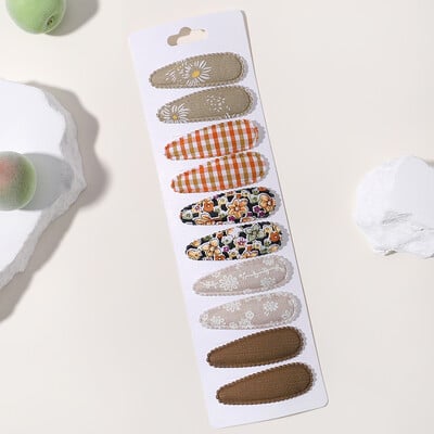 10vnt./att. Nauji vaikiški plaukų segtukai su margintais medvilniniais BB plaukų segtukų rinkinys Pavasario vasaros spalvos plaukų segtukai mergaičių puošnioms galvos segtėms