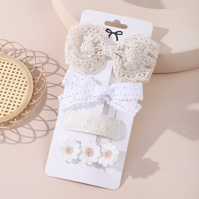 10vnt./att. Nauji vaikiški plaukų segtukai su margintais medvilniniais BB plaukų segtukų rinkinys Pavasario vasaros spalvos plaukų segtukai mergaičių puošnioms galvos segtėms