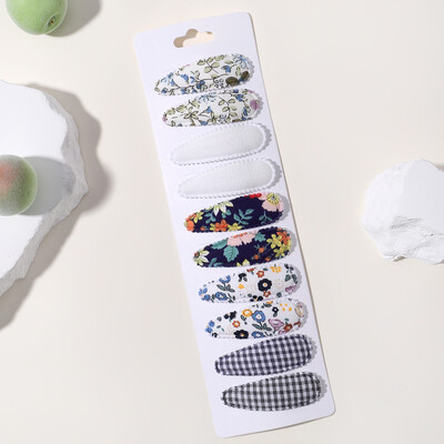 10vnt./att. Nauji vaikiški plaukų segtukai su margintais medvilniniais BB plaukų segtukų rinkinys Pavasario vasaros spalvos plaukų segtukai mergaičių puošnioms galvos segtėms