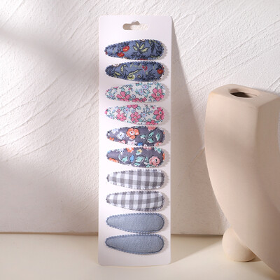 10vnt./att. Nauji vaikiški plaukų segtukai su margintais medvilniniais BB plaukų segtukų rinkinys Pavasario vasaros spalvos plaukų segtukai mergaičių puošnioms galvos segtėms