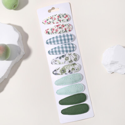 10vnt./att. Nauji vaikiški plaukų segtukai su margintais medvilniniais BB plaukų segtukų rinkinys Pavasario vasaros spalvos plaukų segtukai mergaičių puošnioms galvos segtėms