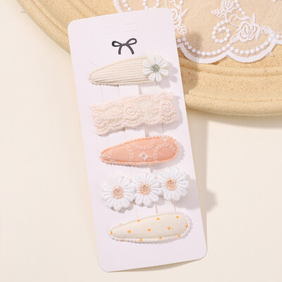 10vnt./att. Nauji vaikiški plaukų segtukai su margintais medvilniniais BB plaukų segtukų rinkinys Pavasario vasaros spalvos plaukų segtukai mergaičių puošnioms galvos segtėms