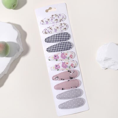 10vnt./att. Nauji vaikiški plaukų segtukai su margintais medvilniniais BB plaukų segtukų rinkinys Pavasario vasaros spalvos plaukų segtukai mergaičių puošnioms galvos segtėms