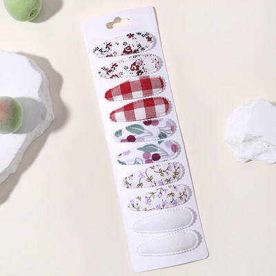 10vnt./att. Nauji vaikiški plaukų segtukai su margintais medvilniniais BB plaukų segtukų rinkinys Pavasario vasaros spalvos plaukų segtukai mergaičių puošnioms galvos segtėms