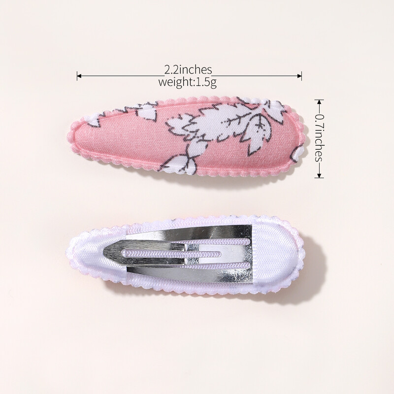 10vnt./att. Nauji vaikiški plaukų segtukai su margintais medvilniniais BB plaukų segtukų rinkinys Pavasario vasaros spalvos plaukų segtukai mergaičių puošnioms galvos segtėms