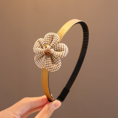 2023 m. nauji vaikai, gražios kavos spalvos animacinių filmų širdis, gėlių lankas, papuošalas galvos tvarsčiai mergaitei, mieli plaukų lankelis, vaikų plaukų aksesuarai