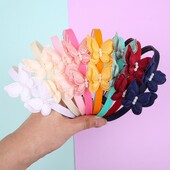 1/4 vnt Mielos drugelio galvos juostos mergaitėms Pearl Double Butterfly plaukų lankeliai plaukų juostelės su dantukais vaikams Vaikų plaukų aksesuarai