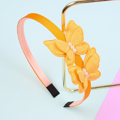 1/4 vnt Mielos drugelio galvos juostos mergaitėms Pearl Double Butterfly plaukų lankeliai plaukų juostelės su dantukais vaikams Vaikų plaukų aksesuarai