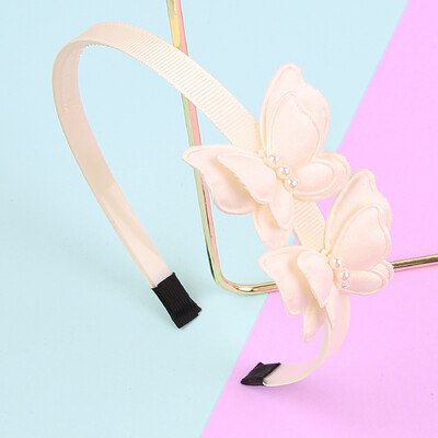 1/4 vnt Mielos drugelio galvos juostos mergaitėms Pearl Double Butterfly plaukų lankeliai plaukų juostelės su dantukais vaikams Vaikų plaukų aksesuarai