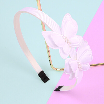 1/4 vnt Mielos drugelio galvos juostos mergaitėms Pearl Double Butterfly plaukų lankeliai plaukų juostelės su dantukais vaikams Vaikų plaukų aksesuarai