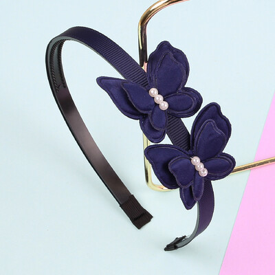 1/4 vnt Mielos drugelio galvos juostos mergaitėms Pearl Double Butterfly plaukų lankeliai plaukų juostelės su dantukais vaikams Vaikų plaukų aksesuarai