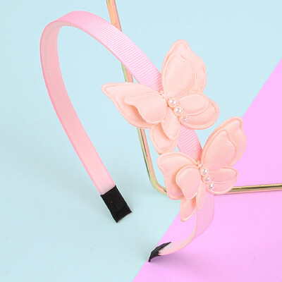 1/4 vnt Mielos drugelio galvos juostos mergaitėms Pearl Double Butterfly plaukų lankeliai plaukų juostelės su dantukais vaikams Vaikų plaukų aksesuarai