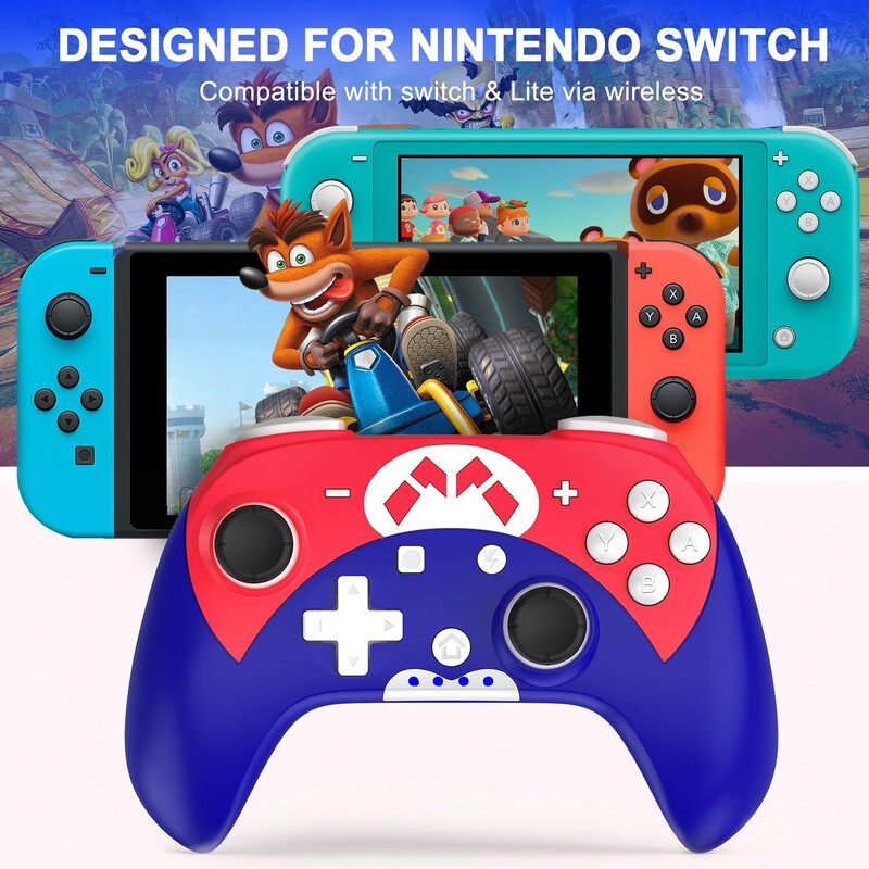 Herný ovládač Bezdrôtový Gamepad s ovládaním Bluetooth s Turbo 6-osým Gyro pre konzolu Nintendo Switch Pro Switch Lite OLED