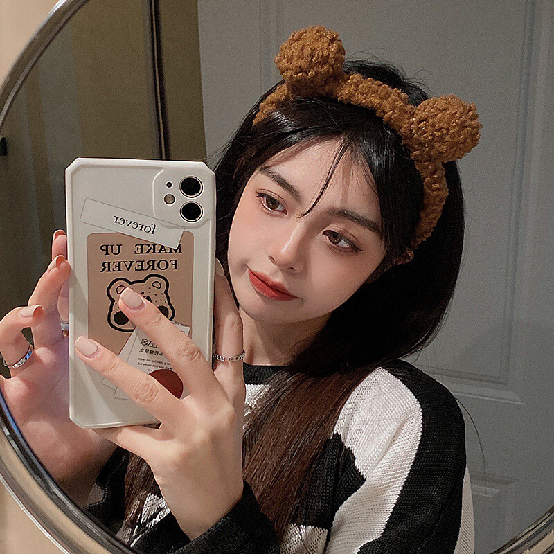 Noi fete drăguțe urechi de urs Cerce de păr de pluș pentru fete copii bentițe minunate bentiță copii accesorii de păr la modă de iarnă