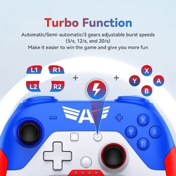 Wireless Switch Pro Controller Bluetooth Gamepad με Turbo/6-axis Gyro/Wakeup/Joystick για Nintendo Switch/Lite/OLED