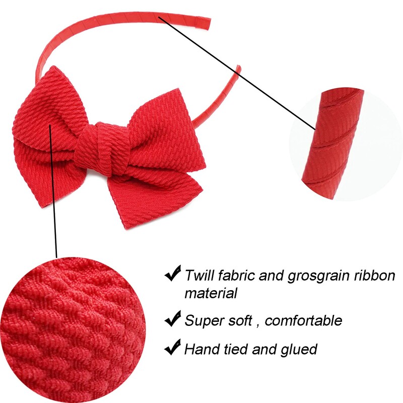 6 bucăți 4" bentițe din plastic pentru fete din țesătură sarg funde de păr Cercete de păr Accesorii de păr pentru fetițe copii