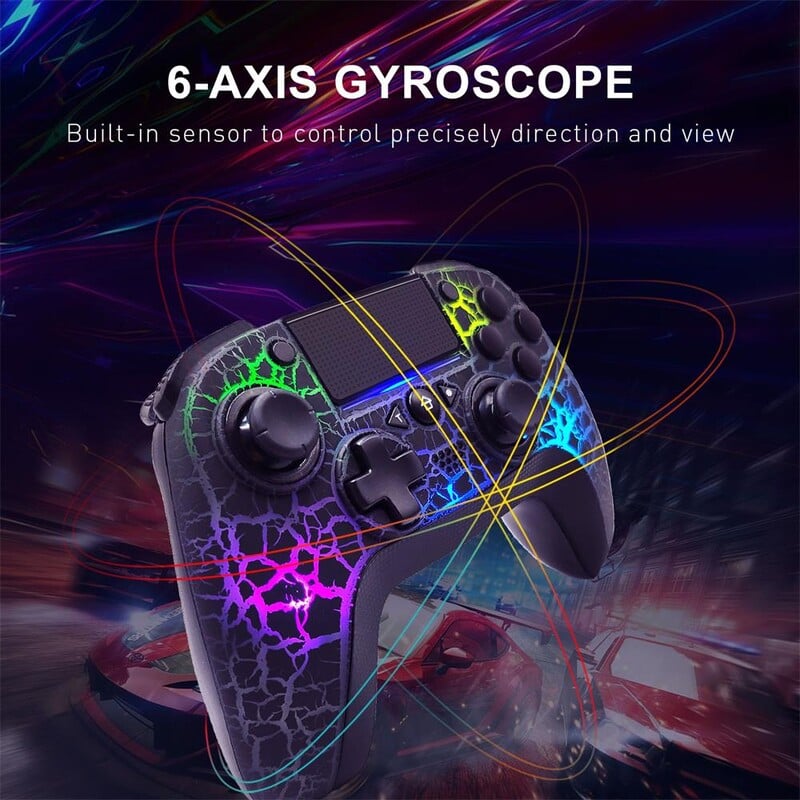 Bezdrôtové gamepady s Bluetooth diaľkovým ovládaním pre PS3 PS4 so 6-osým gyroskopom RGB LED diódami, herný ovládač pre Play Station 3 a 4 PC