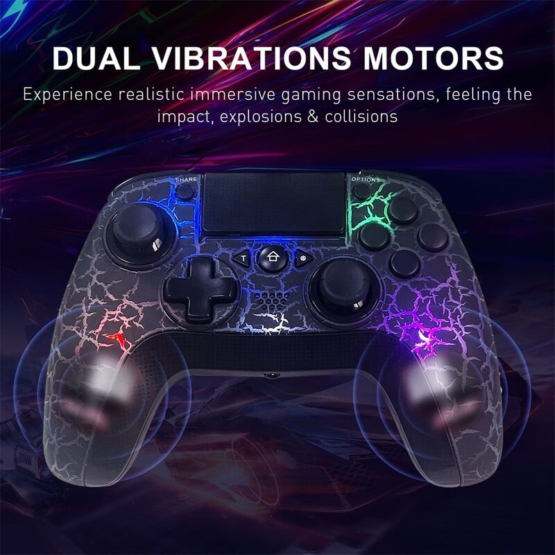 Bezdrôtové gamepady s Bluetooth diaľkovým ovládaním pre PS3 PS4 so 6-osým gyroskopom RGB LED diódami, herný ovládač pre Play Station 3 a 4 PC