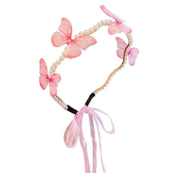 Πεταλούδα κεφαλόδεσμος Παιδικά Streamer Hair Hoop Baby Cute Princess Female Cute Pearl Hairband Finishing φουρκέτα Αξεσουάρ μαλλιών